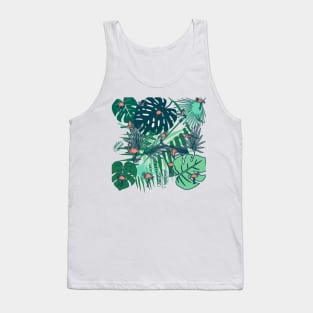 Flamingos and tropical leaves Tank Top